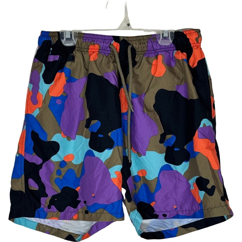 Free Planet Swim Trunks Women Large Multi Color Camo Mesh Lined Board Shorts L
